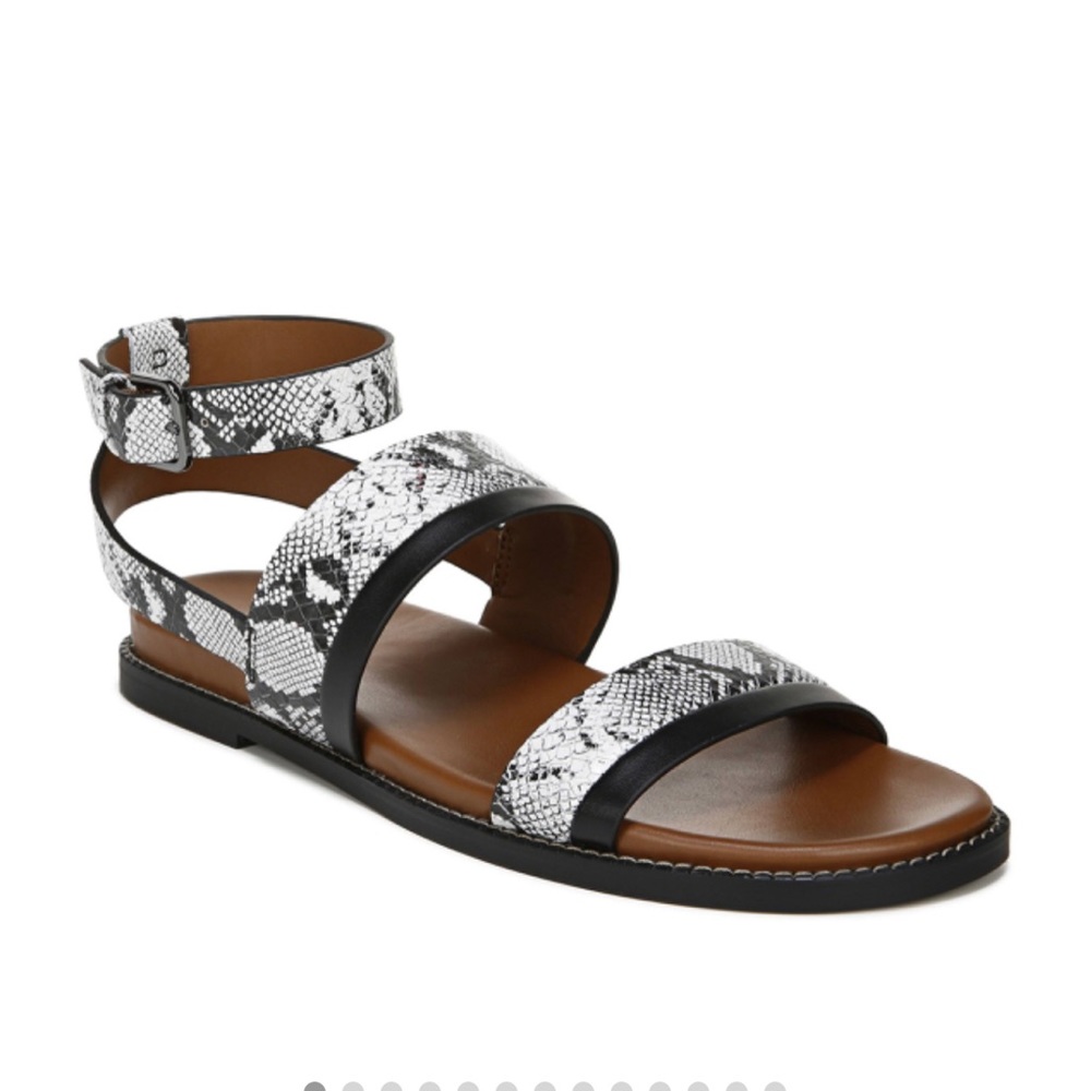 Naturalizer Kelsie White Black Snake Print Sandal - Size 9